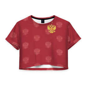 Женская футболка 3D укороченная с принтом Сборная России по футболу в Тюмени, 100% полиэстер | круглая горловина, длина футболки до линии талии, рукава с отворотами | russia | акинфеев | дзюба | россия | рф | футбол | черышев
