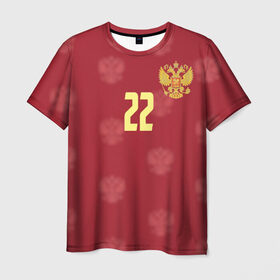 Мужская футболка 3D с принтом Артем Дзюба (сборная России) в Тюмени, 100% полиэфир | прямой крой, круглый вырез горловины, длина до линии бедер | 22 | dzyuba | зенит | россия | рф | сборная