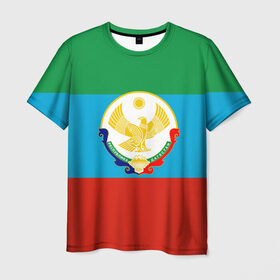 Мужская футболка 3D с принтом Дагестан в Тюмени, 100% полиэфир | прямой крой, круглый вырез горловины, длина до линии бедер | 05 | аварец | аварка | дагестанец | дагестанка | дагистан | кавказ