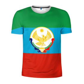 Мужская футболка 3D спортивная с принтом Дагестан в Тюмени, 100% полиэстер с улучшенными характеристиками | приталенный силуэт, круглая горловина, широкие плечи, сужается к линии бедра | 05 | аварец | аварка | дагестанец | дагестанка | дагистан | кавказ