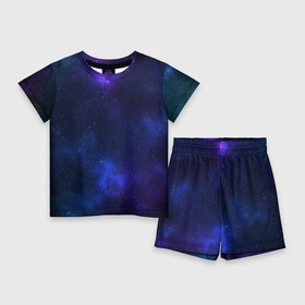 Детский костюм с шортами 3D с принтом Звёздное небо в Тюмени,  |  | вселенная | галактика | звёзды | камета | космос | метеориты | метеоры | небо | ночь | солнечная система