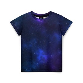 Детская футболка 3D с принтом Звёздное небо в Тюмени, 100% гипоаллергенный полиэфир | прямой крой, круглый вырез горловины, длина до линии бедер, чуть спущенное плечо, ткань немного тянется | вселенная | галактика | звёзды | камета | космос | метеориты | метеоры | небо | ночь | солнечная система