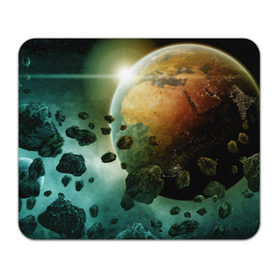 Коврик прямоугольный с принтом Метеориты в Тюмени, натуральный каучук | размер 230 х 185 мм; запечатка лицевой стороны | вселенная | галактика | звёзды | земля | камета | космос | метеориты | метеоры | орбита | планеты | солнце