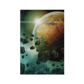 Обложка для паспорта матовая кожа с принтом Метеориты в Тюмени, натуральная матовая кожа | размер 19,3 х 13,7 см; прозрачные пластиковые крепления | вселенная | галактика | звёзды | земля | камета | космос | метеориты | метеоры | орбита | планеты | солнце
