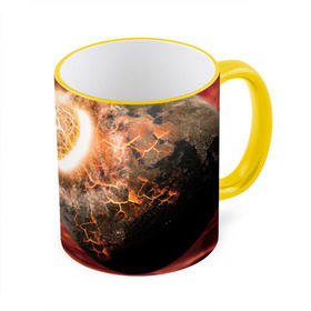 Кружка 3D с принтом Падение метеорита в Тюмени, керамика | ёмкость 330 мл | астероид | вселенная | галактика | звезды | катастрофа | планеты | туманность