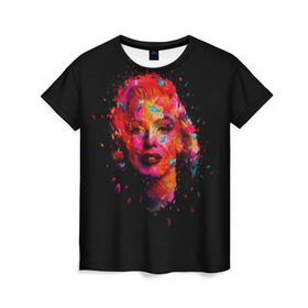 Женская футболка 3D с принтом Marilyn Monroe Art в Тюмени, 100% полиэфир ( синтетическое хлопкоподобное полотно) | прямой крой, круглый вырез горловины, длина до линии бедер | art | marilyn monroe | живопись | искусство | мэрилин монро