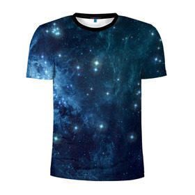 Мужская футболка 3D спортивная с принтом Слияние галактик в Тюмени, 100% полиэстер с улучшенными характеристиками | приталенный силуэт, круглая горловина, широкие плечи, сужается к линии бедра | вселенная | галактика | звёзды | комета | космос | метеориты | метеоры | созвездия