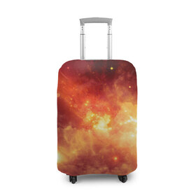 Чехол для чемодана 3D с принтом Пылающий космос в Тюмени, 86% полиэфир, 14% спандекс | двустороннее нанесение принта, прорези для ручек и колес | вселенная | вспышка | галактика | звёзды | комета | космос | метеориты | метеоры | огонь | пламя | планеты | свет