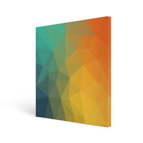Холст квадратный с принтом LowPoly Gradient в Тюмени, 100% ПВХ |  | colors | gradient | lowpoly | poly | градиент | цвета