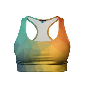 Женский спортивный топ 3D с принтом LowPoly Gradient в Тюмени, 82% полиэстер, 18% спандекс Ткань безопасна для здоровья, позволяет коже дышать, не мнется и не растягивается |  | colors | gradient | lowpoly | poly | градиент | цвета