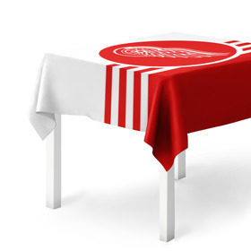 Скатерть 3D с принтом Детройт Ред Уингз в Тюмени, 100% полиэстер (ткань не мнется и не растягивается) | Размер: 150*150 см | Тематика изображения на принте: детройт | нхл | ред уингз | хоккей