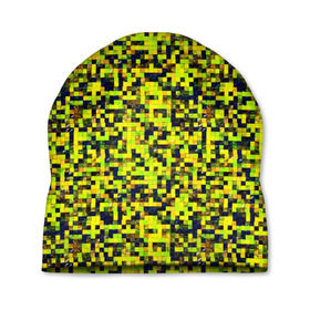 Шапка 3D с принтом Пиксели в Тюмени, 100% полиэстер | универсальный размер, печать по всей поверхности изделия | кубики | пиксели | текстуры