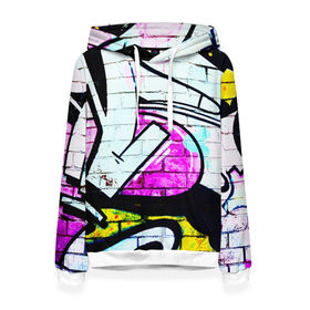 Женская толстовка 3D с принтом Абстрактный в Тюмени, 100% полиэстер  | двухслойный капюшон со шнурком для регулировки, мягкие манжеты на рукавах и по низу толстовки, спереди карман-кенгуру с мягким внутренним слоем. | граффити | искусство