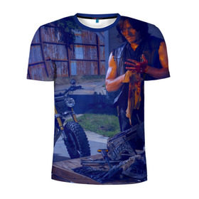 Мужская футболка 3D спортивная с принтом The walking dead в Тюмени, 100% полиэстер с улучшенными характеристиками | приталенный силуэт, круглая горловина, широкие плечи, сужается к линии бедра | walking dead | апокалипсис | дэрел | зомби | ходячие мертвецы