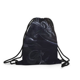 Рюкзак-мешок 3D с принтом Горгулья в Тюмени, 100% полиэстер | плотность ткани — 200 г/м2, размер — 35 х 45 см; лямки — толстые шнурки, застежка на шнуровке, без карманов и подкладки | горгулья | демон | дьявол | тьма | черная