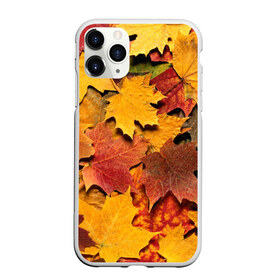 Чехол для iPhone 11 Pro матовый с принтом Осень на дворе в Тюмени, Силикон |  | бордовый | жёлтый | красный | листва | листья