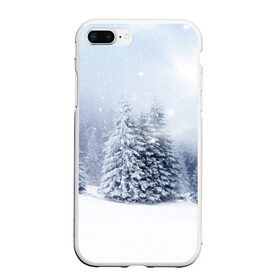 Чехол для iPhone 7Plus/8 Plus матовый с принтом Зимняя пора в Тюмени, Силикон | Область печати: задняя сторона чехла, без боковых панелей | вьюга | горы | зима | лес | метель | мороз | пейзаж | пурга | снег | снегопад | сосулька | стужа | сугроб | холод
