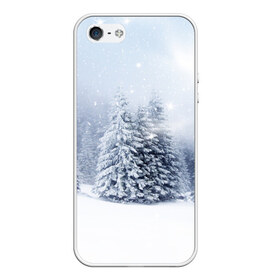 Чехол силиконовый для Телефон Apple iPhone 5/5S с принтом Зимняя пора в Тюмени, Силикон | Область печати: задняя сторона чехла, без боковых панелей | вьюга | горы | зима | лес | метель | мороз | пейзаж | пурга | снег | снегопад | сосулька | стужа | сугроб | холод
