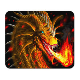 Коврик прямоугольный с принтом Дракон в Тюмени, натуральный каучук | размер 230 х 185 мм; запечатка лицевой стороны | арт | дракон | огонь