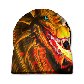 Шапка 3D с принтом Дракон в Тюмени, 100% полиэстер | универсальный размер, печать по всей поверхности изделия | арт | дракон | огонь