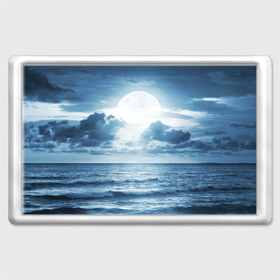 Магнит 45*70 с принтом Солнце садится в Тюмени, Пластик | Размер: 78*52 мм; Размер печати: 70*45 | луна | море | ночь | пейзаж