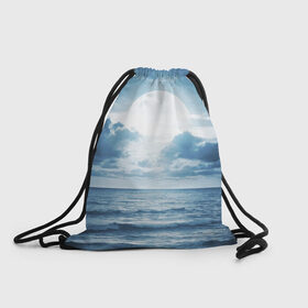 Рюкзак-мешок 3D с принтом Солнце садится в Тюмени, 100% полиэстер | плотность ткани — 200 г/м2, размер — 35 х 45 см; лямки — толстые шнурки, застежка на шнуровке, без карманов и подкладки | луна | море | ночь | пейзаж