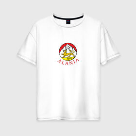 Женская футболка хлопок Oversize с принтом Аллон в Тюмени, 100% хлопок | свободный крой, круглый ворот, спущенный рукав, длина до линии бедер
 | алания | северная осетия алания
