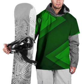Накидка на куртку 3D с принтом Зелёные стрелы в Тюмени, 100% полиэстер |  | геометрия | зеленый | полосы