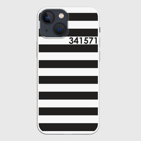 Чехол для iPhone 13 mini с принтом Заключенный в Тюмени,  |  | Тематика изображения на принте: заключенный | полосатый | тюремная форма | форма
