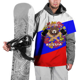 Накидка на куртку 3D с принтом Добро пожаловать в Россию в Тюмени, 100% полиэстер |  | russia | welcome | медведь | россия | хохлома