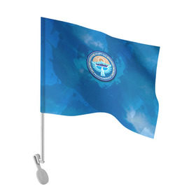 Флаг для автомобиля с принтом Киргизия герб в Тюмени, 100% полиэстер | Размер: 30*21 см | герб | киргиз | киргизия | киргизский | кыргызстан | национальный | нация | флаг | флаги