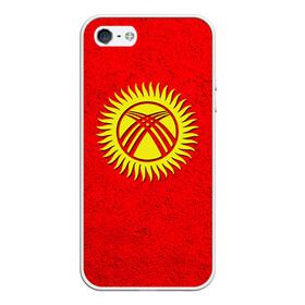 Чехол для iPhone 5/5S матовый с принтом Киргизия в Тюмени, Силикон | Область печати: задняя сторона чехла, без боковых панелей | киргиз | киргизия | киргизский | кыргызстан | национальный | нация | флаг | флаги