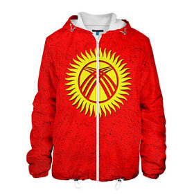 Мужская куртка 3D с принтом Киргизия в Тюмени, ткань верха — 100% полиэстер, подклад — флис | прямой крой, подол и капюшон оформлены резинкой с фиксаторами, два кармана без застежек по бокам, один большой потайной карман на груди. Карман на груди застегивается на липучку | киргиз | киргизия | киргизский | кыргызстан | национальный | нация | флаг | флаги