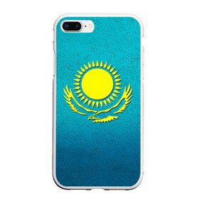 Чехол для iPhone 7Plus/8 Plus матовый с принтом Флаг Казахстана в Тюмени, Силикон | Область печати: задняя сторона чехла, без боковых панелей | казах | казахский | казахстан | национальный | нация | республика | рк | флаг | флаги