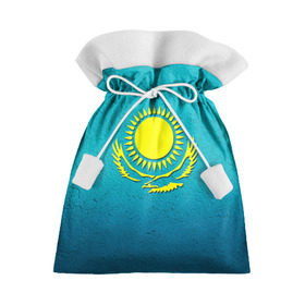 Подарочный 3D мешок с принтом Флаг Казахстана в Тюмени, 100% полиэстер | Размер: 29*39 см | Тематика изображения на принте: казах | казахский | казахстан | национальный | нация | республика | рк | флаг | флаги