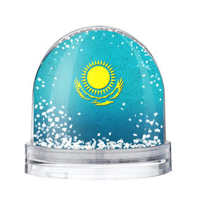 Снежный шар с принтом Флаг Казахстана в Тюмени, Пластик | Изображение внутри шара печатается на глянцевой фотобумаге с двух сторон | казах | казахский | казахстан | национальный | нация | республика | рк | флаг | флаги