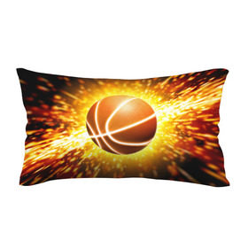 Подушка 3D антистресс с принтом Баскетбольный мяч в Тюмени, наволочка — 100% полиэстер, наполнитель — вспененный полистирол | состоит из подушки и наволочки на молнии | Тематика изображения на принте: взрыв | искры | огонь | пламя