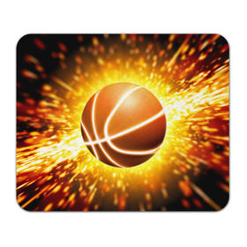 Коврик прямоугольный с принтом Баскетбольный мяч в Тюмени, натуральный каучук | размер 230 х 185 мм; запечатка лицевой стороны | взрыв | искры | огонь | пламя