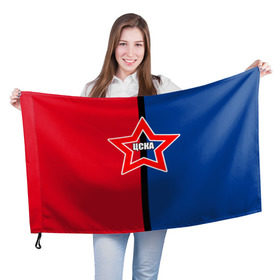 Флаг 3D с принтом ЦСКА в Тюмени, 100% полиэстер | плотность ткани — 95 г/м2, размер — 67 х 109 см. Принт наносится с одной стороны | премьер лига | рфпл | футбол | цска
