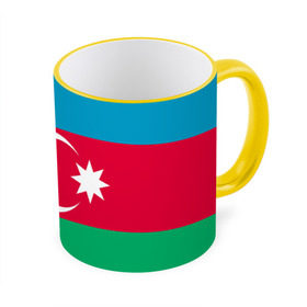 Кружка 3D с принтом Азербайджан в Тюмени, керамика | ёмкость 330 мл | Тематика изображения на принте: страна | флаг