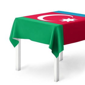 Скатерть 3D с принтом Азербайджан в Тюмени, 100% полиэстер (ткань не мнется и не растягивается) | Размер: 150*150 см | Тематика изображения на принте: страна | флаг