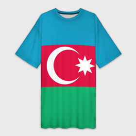 Платье-футболка 3D с принтом Азербайджан в Тюмени,  |  | страна | флаг