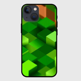 Чехол для iPhone 13 mini с принтом Minecraft в Тюмени,  |  | Тематика изображения на принте: green | зеленый