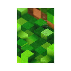 Обложка для паспорта матовая кожа с принтом Minecraft в Тюмени, натуральная матовая кожа | размер 19,3 х 13,7 см; прозрачные пластиковые крепления | green | зеленый