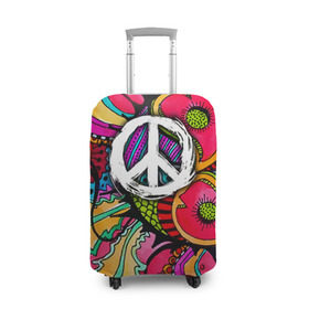 Чехол для чемодана 3D с принтом Хиппи 2 в Тюмени, 86% полиэфир, 14% спандекс | двустороннее нанесение принта, прорези для ручек и колес | hippie | peace | пацифик | хиппи