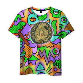 Мужская футболка 3D с принтом Хиппи 3 в Тюмени, 100% полиэфир | прямой крой, круглый вырез горловины, длина до линии бедер | Тематика изображения на принте: hippie | peace | пацифик | хиппи