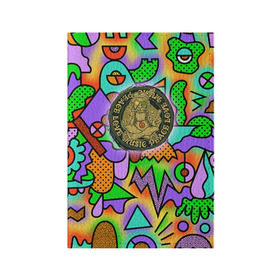 Обложка для паспорта матовая кожа с принтом Хиппи 3 в Тюмени, натуральная матовая кожа | размер 19,3 х 13,7 см; прозрачные пластиковые крепления | hippie | peace | пацифик | хиппи