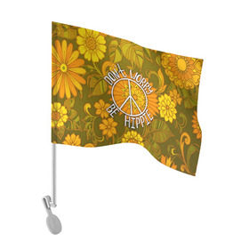 Флаг для автомобиля с принтом Хиппи 4 в Тюмени, 100% полиэстер | Размер: 30*21 см | hippie | peace | пацифик | хиппи