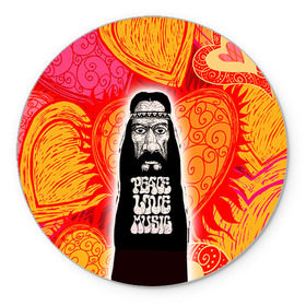 Коврик круглый с принтом Хиппи 5 в Тюмени, резина и полиэстер | круглая форма, изображение наносится на всю лицевую часть | hippie | peace | пацифик | хиппи
