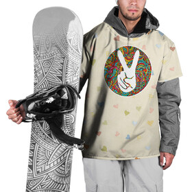 Накидка на куртку 3D с принтом Хиппи 6 в Тюмени, 100% полиэстер |  | Тематика изображения на принте: hippie | peace | пацифик | хиппи